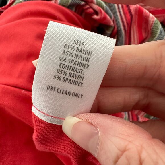 Bailey 44 Peach Blue & Green Striped Emile Sleeveless V-Neck Faux Wrap Dress XS - Picture 12 of 16